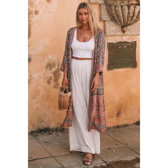 Spell & The Gypsy Jasmine Duster Kimono Navy NWT - Picture 4 of 8